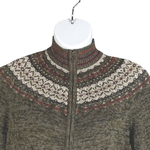 Heirloom Collectibles Womens L Nordic Fair Isle Jacket Full Zip Cardigan Sweater - Picture 5 of 16
